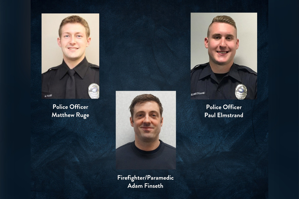 Police officer Matthew Ruge, police officer Paul Elmstrand, and firefighter and paramedic Adam Finseth were killed while responding to an emergency call in Burnsville, Minnesota.