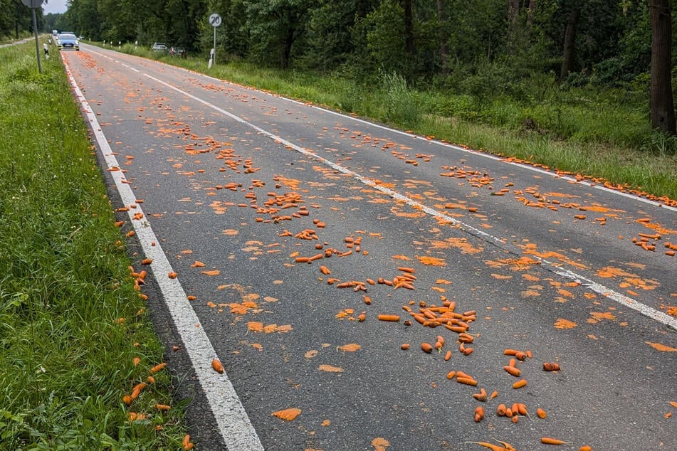 Karotten über komplette Straße verstreut: Was ist hier denn passiert?