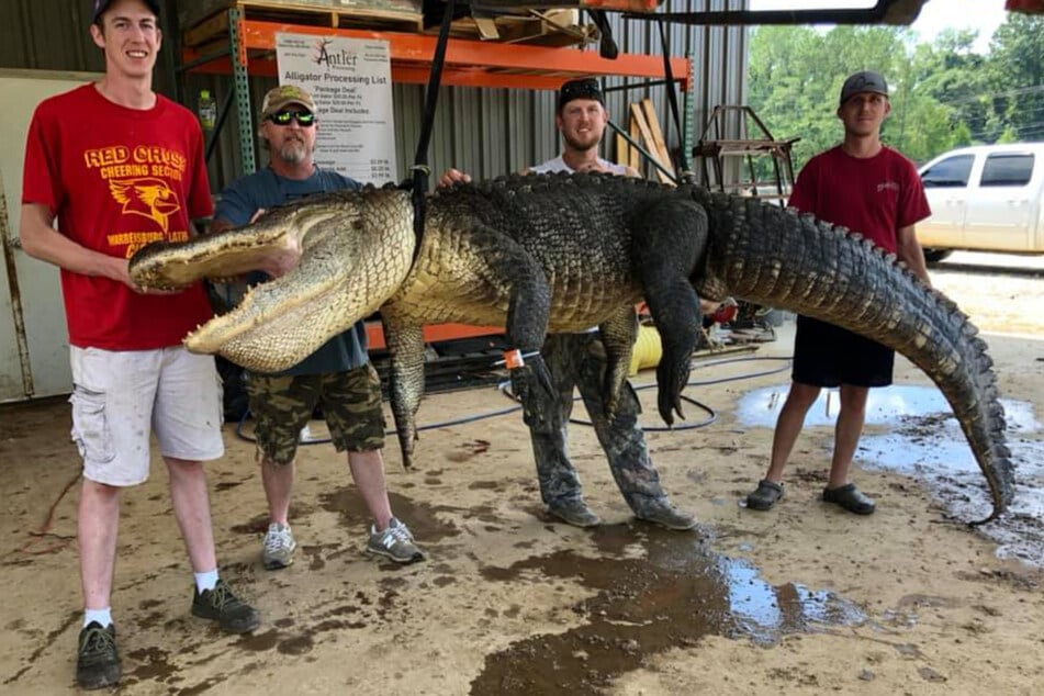 John Hamilton (second from l.) and his colleagues proudly presented their catch.