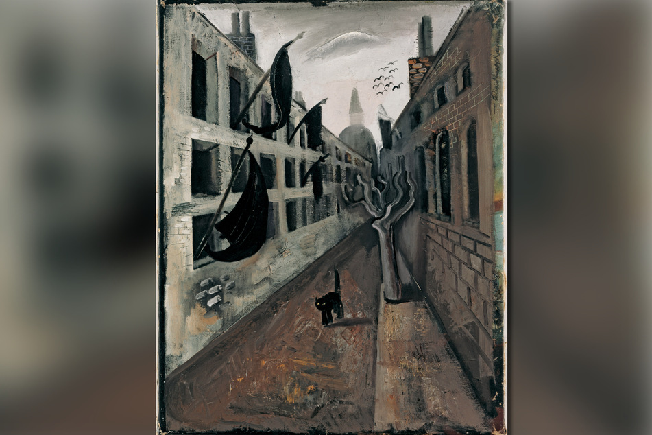 Das Gemälde "Rue triste" stellt wohl die Pogromnacht am 9. November 1938 dar.