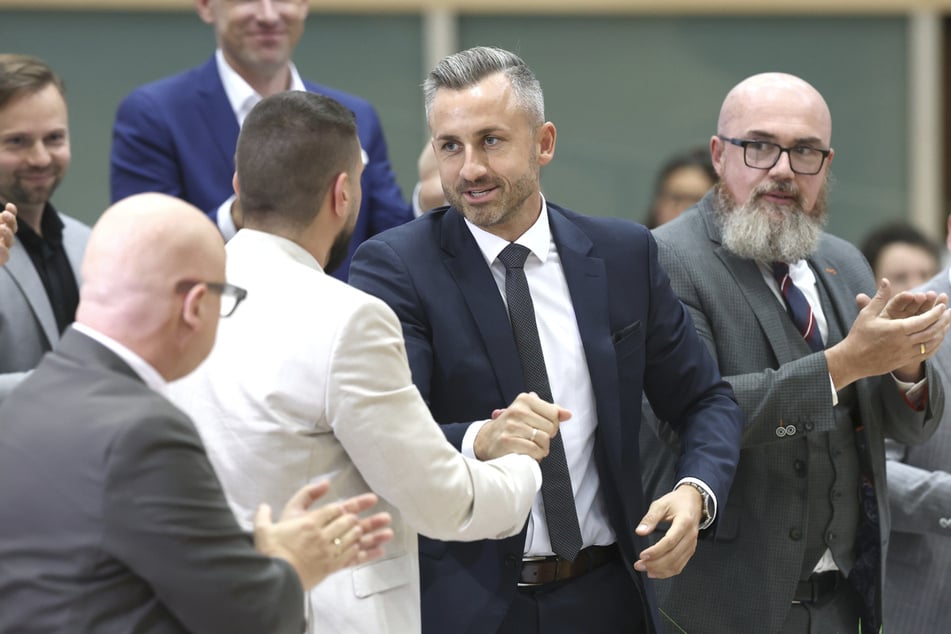 Ulrich Siegmund (35, AfD, M.) gratulierte Rausch.