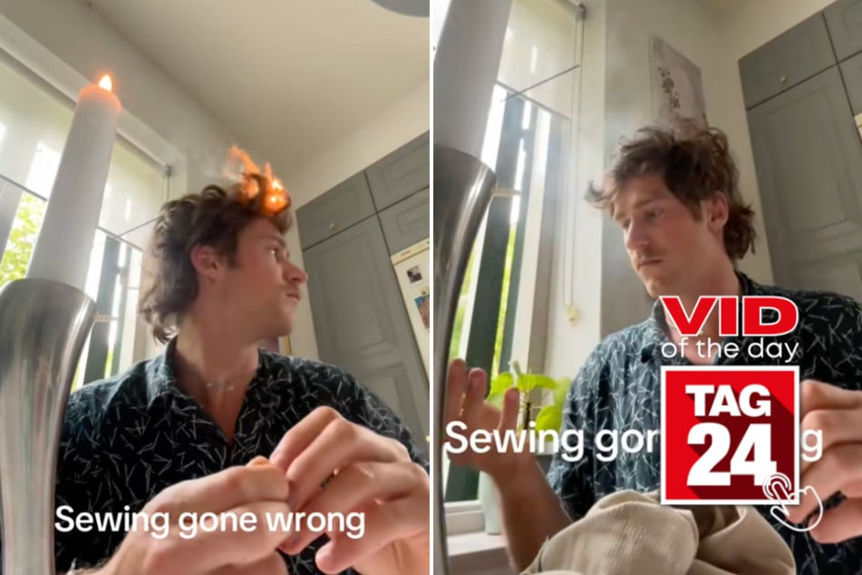 viral videos: Viral Video of the Day for May 19, 2025: TikToker's hair goes up in flames after candle mishap!