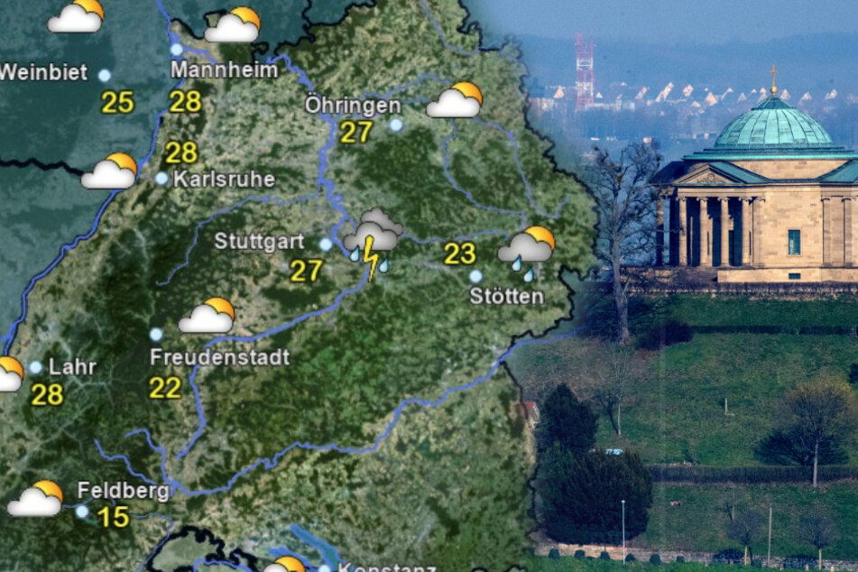 Das Wetter in Baden-Württemberg. (Fotomontage)