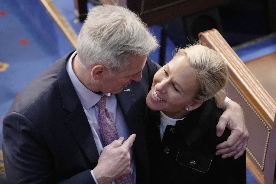 House Republicans held a private fundraising auction for chapstick used by Speaker Kevin McCarthy (k,), which was won by Marjorie Taylor Greene.