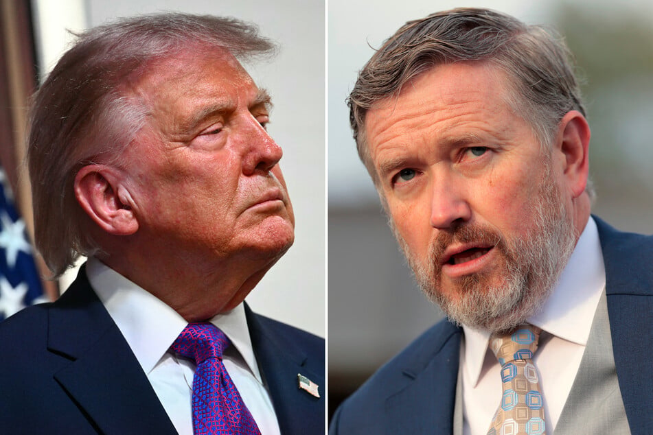 President Trump (l.) has urged voters to oust Thomas Massie over the Congressman's oppositions to his agenda.