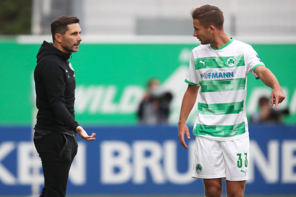 Stefan Leitl (47, l.) und Paul Seguin (30) konnten bei Greuther Fürth gemeinsam den Aufstieg in die Bundesliga feiern. (Archivfoto)