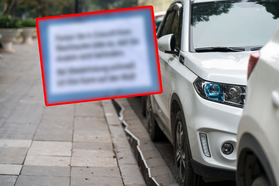 In Berlin hat ein Unbekannter die Windschutzscheibe eines geparkten Autos mit einem Sticker beklebt. (Symbolbild)