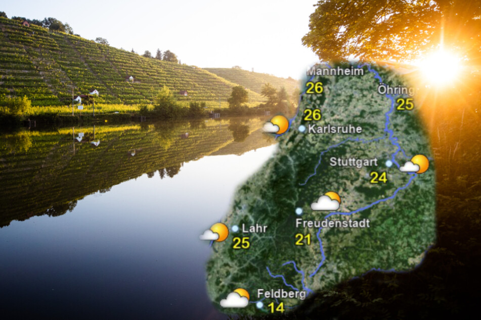 Die Woche in Baden-Württemberg beginnt mit warmen, sommerlichen Temperaturen und viel Sonnenschein. (Fotomontage)
