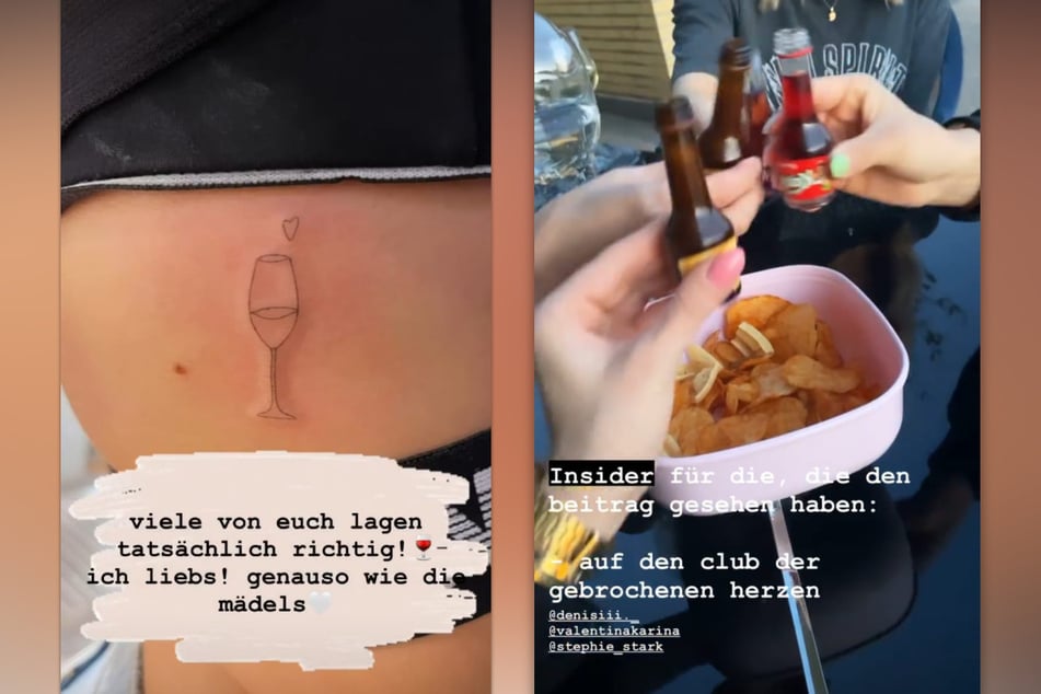 Mimi Gwozdz (27) präsentiert ihr neues Tattoo stolz in einer Instagram-Story. (Fotomontage)