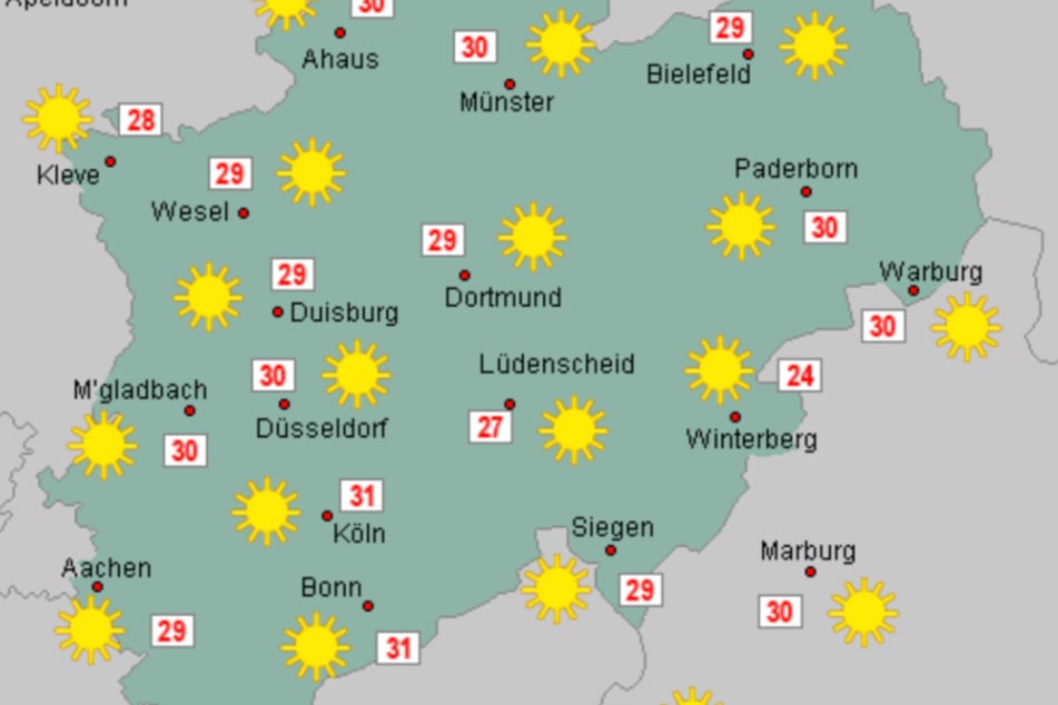 Am Mittwoch und Donnerstag gibt es in NRW jede Menge Sonnenschein.