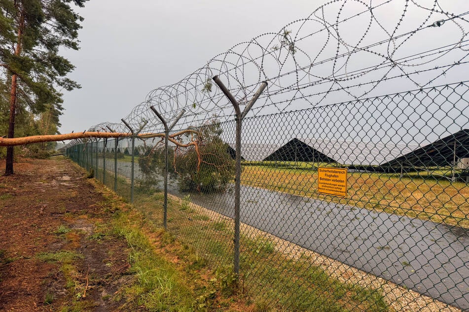 Auf dem Gelände des Nürnberger Flughafens wurden bei dem heftigen Unwetter mehrere Bäume entwurzelt.