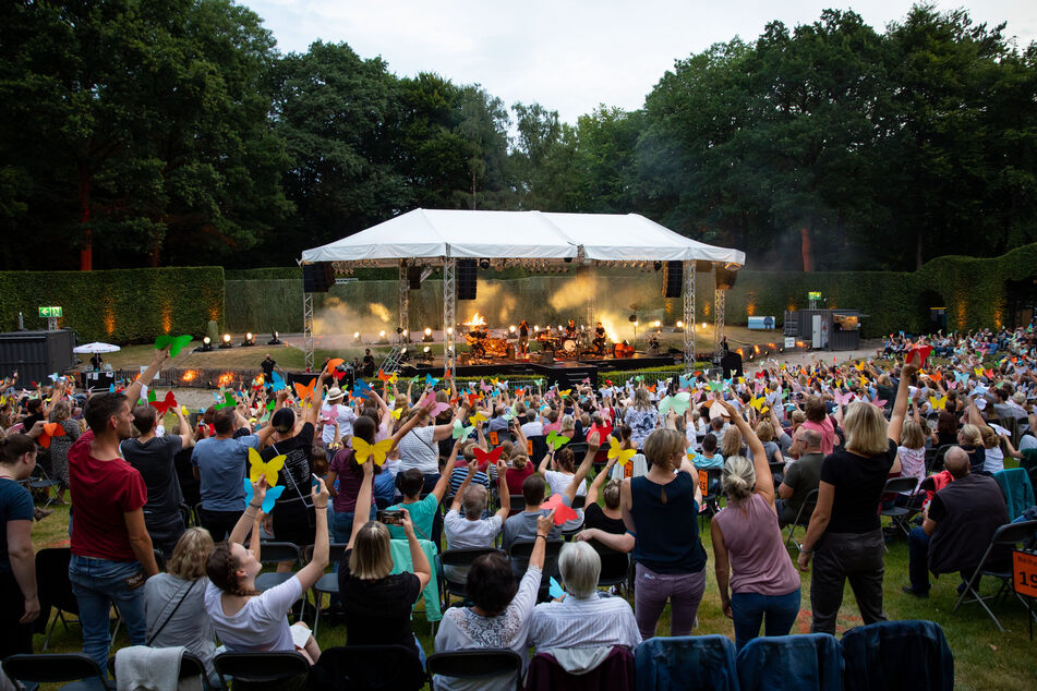 Johannes Oerding (39) steht bei einem Konzert auf der Open Air Bühne im Stadtpark.