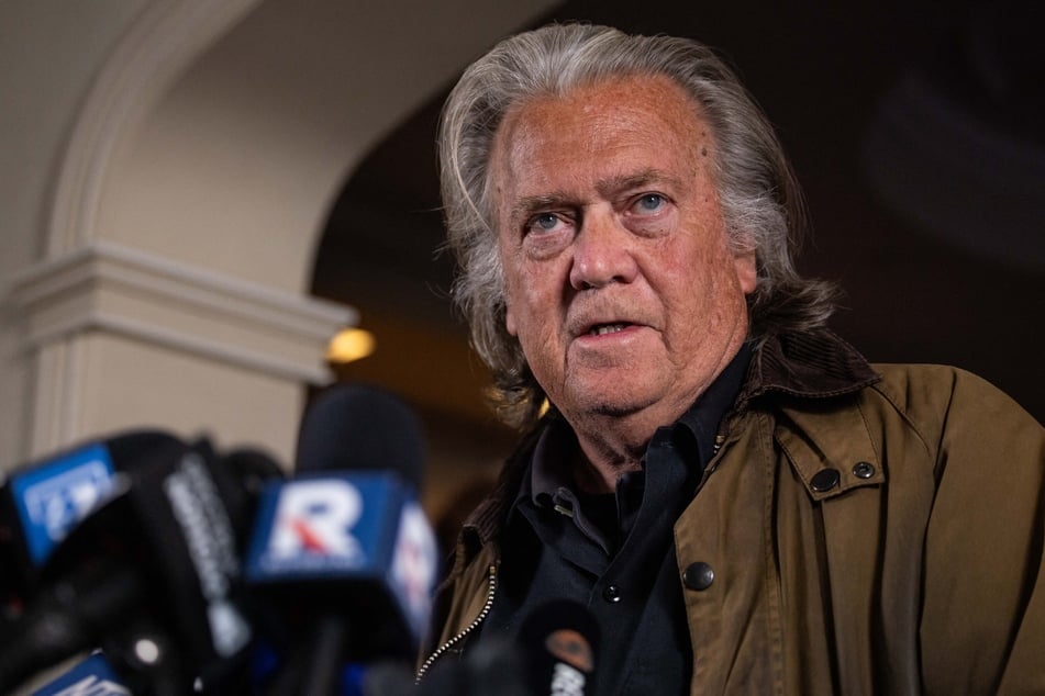 Elon Musk drew a volley from Trump strategist Steve Bannon (pictured), who wrote on the Gettr platform that the H1-B program brings in migrants who are essentially "indentured servants" working for less than American citizens would.