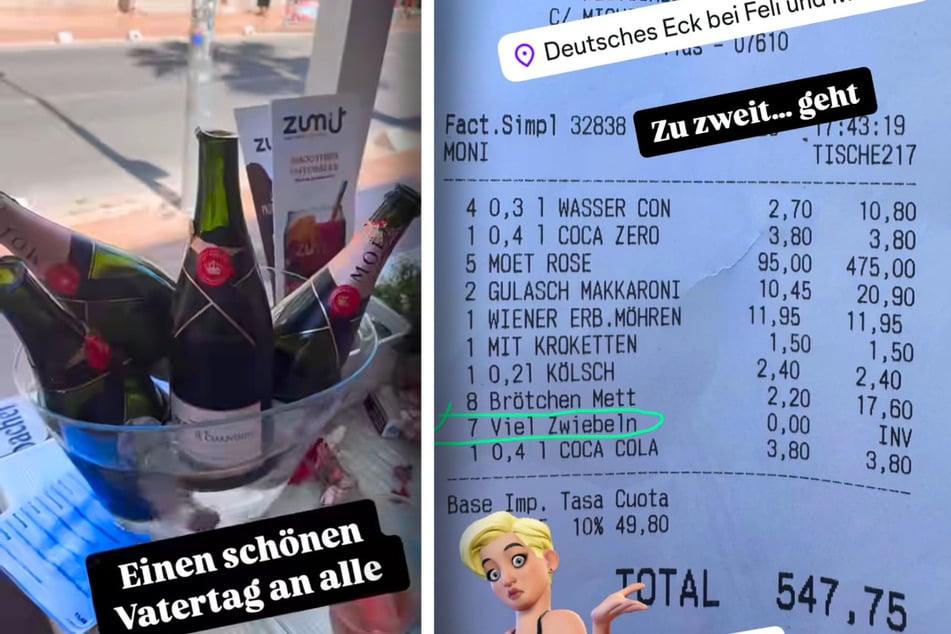 Zu zweit haben es sich die 36-Jährige und ihr Bekannter gut gehen lassen.