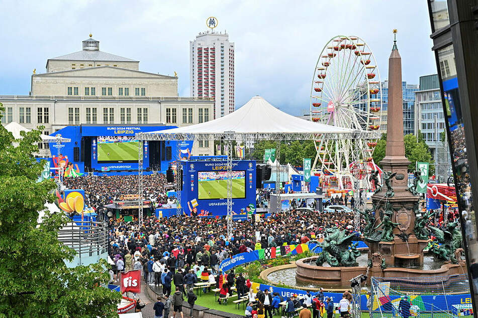 Kassenschlager Fußball-EM: Das Leipziger Fanfest auf dem Augustusplatz wurde von einer Messe-Tochter betreut.