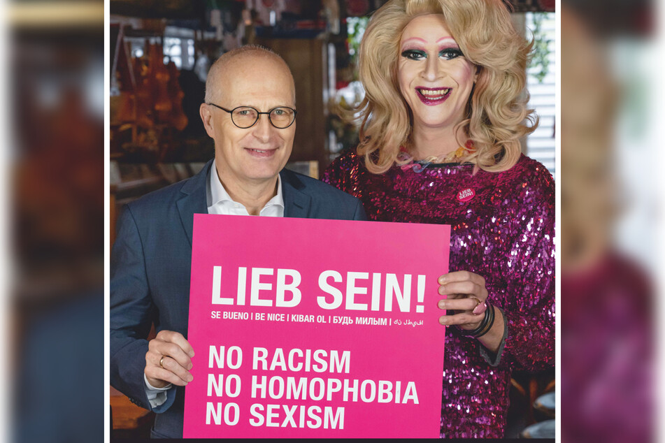 Die "Lieb sein!"-Kampagne des BID Reeperbahn+ geht in die nächste Runde und wird mit Unterstützung von Hamburgs Bürgermeister, Peter Tschentscher (57, SPD), und Drag-Queen Valery Pearl fortgesetzt. Ein Zeichen gegen Homophobie, Sexismus und Rassismus und für mehr Toleranz.