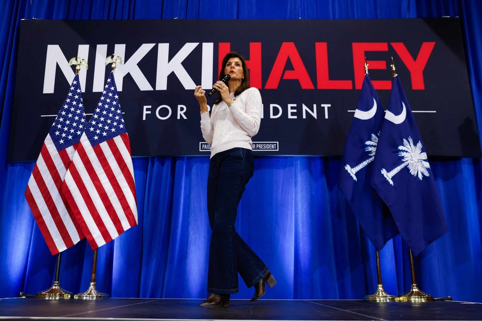 Republican presidential hopeful Nikki Haley at a campaign rally in Greer, South Carolina on Monday.