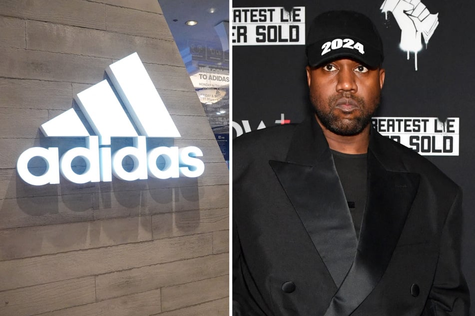 Adidas has dropped the federal case against Kanye West (r) as they shift to private arbitration over $75 million reportedly held in the Yeezy accounts.