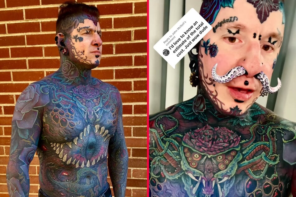 Tattoo addict Remy Schofield revealed the staggering cost of his many bodysuits.