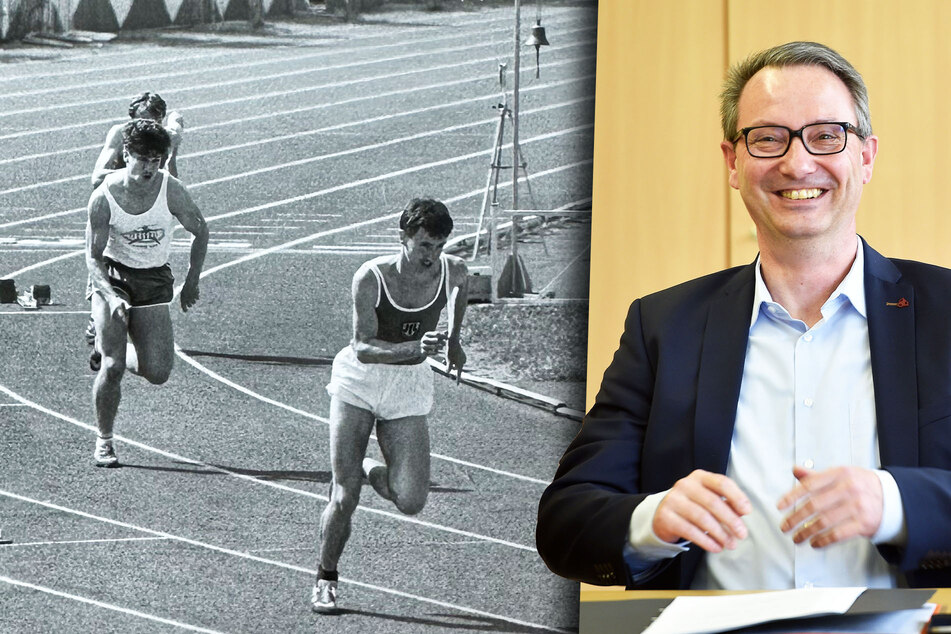 Schon bei den DDR-Studentenmeisterschaften 1986 gab Sportbürgermeister Jan Donhauser (53, CDU, auf s/w-Bild r.) Vollgas.