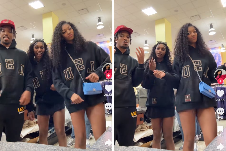 Despite wrapping up her basketball season earlier than expected with an Elite Eight loss, LSU hoops sensation Angel Reese (r.) still seems to be living it up!