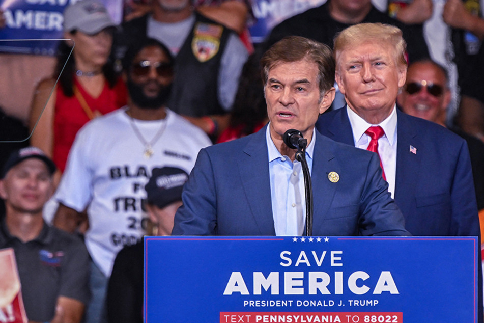 Former President Donald Trump (r) held a rally in Wilkes-Barre, Pennsylvania to garner support for GOP candidates like Mehmet Oz, though he largely focused on his own complaints.