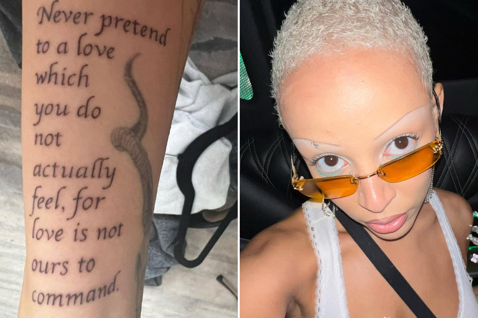 Doja Cat's new tattoos are all quotes from the self-declared "philosopher entertainer," writer, and radio show host, Alan Watts.