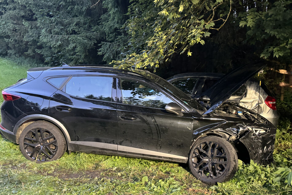 Der schwarze Cupra schleuderte gegen den geparkten silbernen BMW und erfasste dabei die Frau und ihre Tochter.