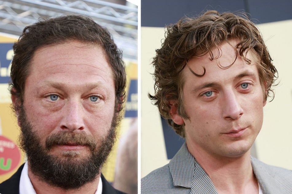 Ebon Moss-Bachrach (l) plays Richard "Richie" Jerimovich in The Bear, while Jeremy Allen White plays the main character Carmen "Carmy" Berzatto.