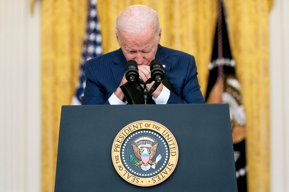 President Joe Biden somberly delivered remarks in the East Room of the White House on Thursday after multiple explosions near Hamid Karzai International Airport wounded and killed American troops.