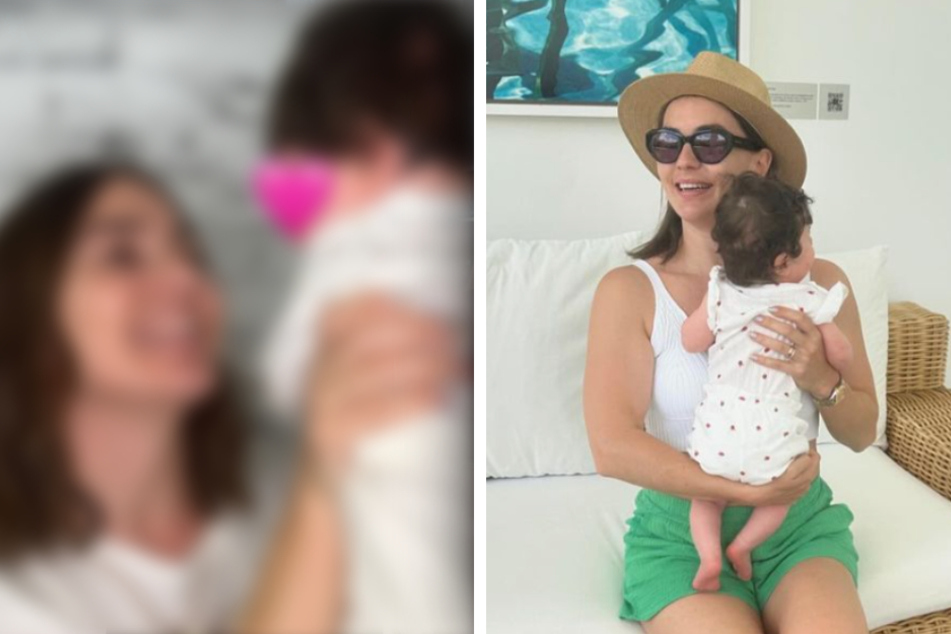 Im Alter von drei Monaten: Renata Lusin geht mit Baby Stella zum Friseur