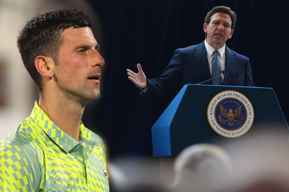 Florida Governor Ron DeSantis (r.) has asked President Joe Biden to let tennis superstar Novak Djokovic compete in this month's Indian Wells and Miami Open tournaments.