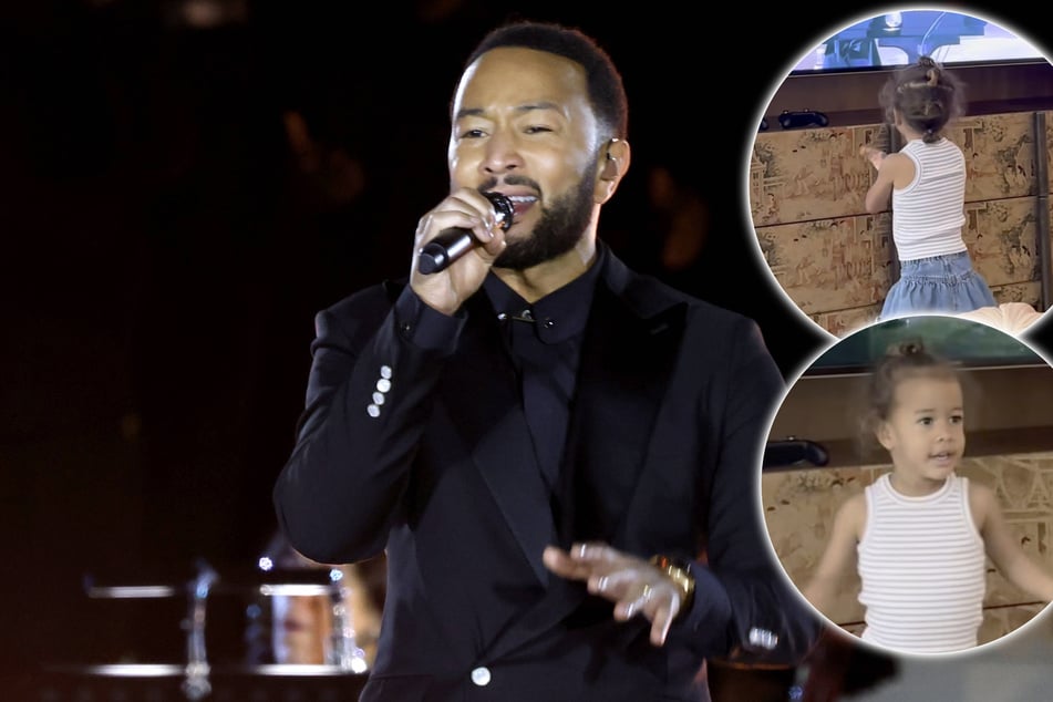 "¡Ese es mi papá!": Así de orgullosa mira la hija de John Legend el espectáculo.