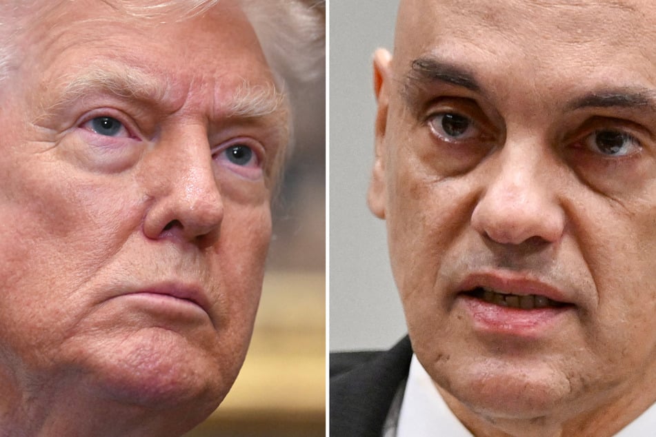 Brazilian Supreme Court Justice Alexandre de Moraes (r.) vowed Friday to keep working and said his court "will not bow" to threats from US President Donald Trump.