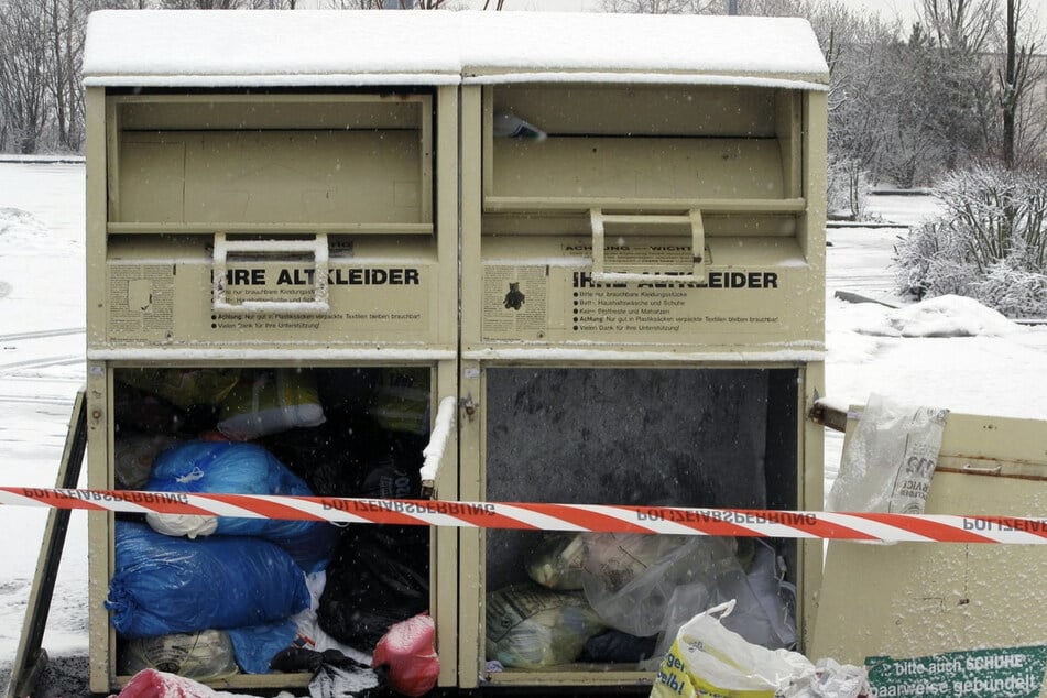 In diesem Altkleider-Container in Schwarzenberg wurde das erste Baby gefunden.