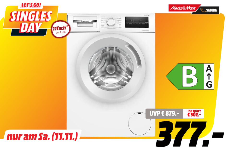 Bosch-Waschmaschine für 377 statt 879 Euro.