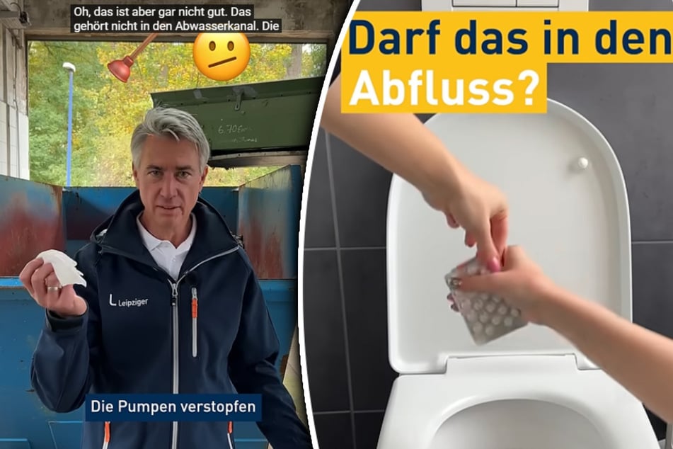 Leipzigs Klärwerk-Chef Daniel Jentzsch (52) beschreibt im Kampagnen-Video, wie Feuchttücher dem Abwassersystem im Wortsinn zusetzen. Altmedikamente gehören auch nicht ins Klo. Denn die Medizin kann im Klärwerk nicht abgebaut werden und landet über die Flüsse in der Nahrungskette.