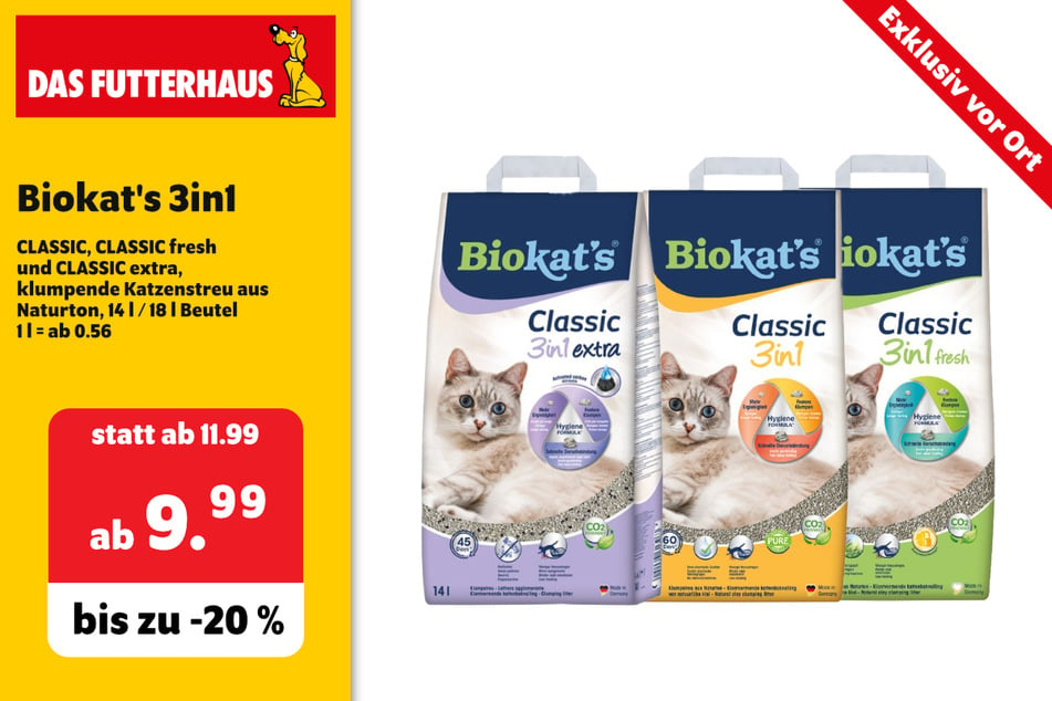 Biokat's 3in1 Einstreu für Katzen