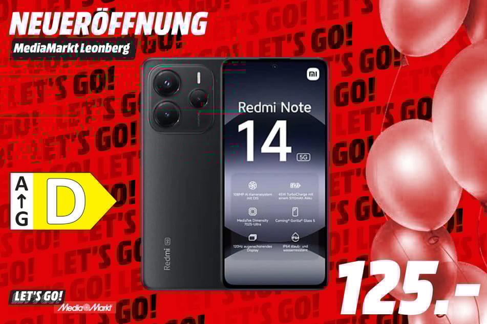 Xiaomi Redmi Note 14 5G für 125 Euro.