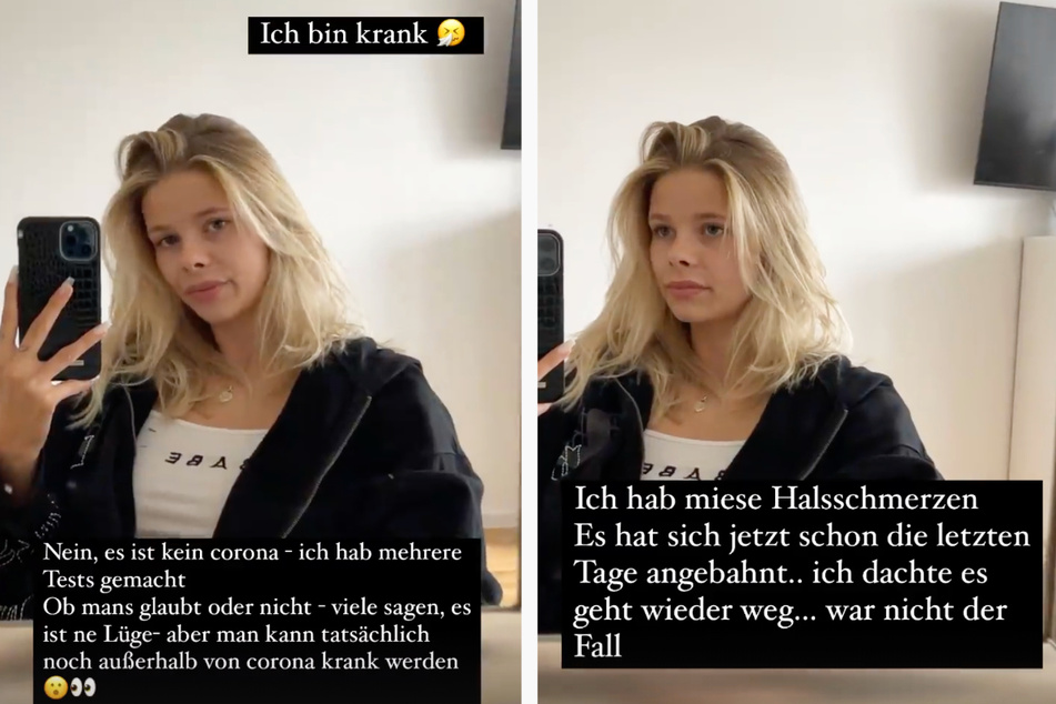 Sichtlich angeschlagen meldete die 21-Jährige sich am Sonntag mit einigen Instagram-Storys zu Wort: Sie ist krank, wie sie ihre Follower wissen ließ.