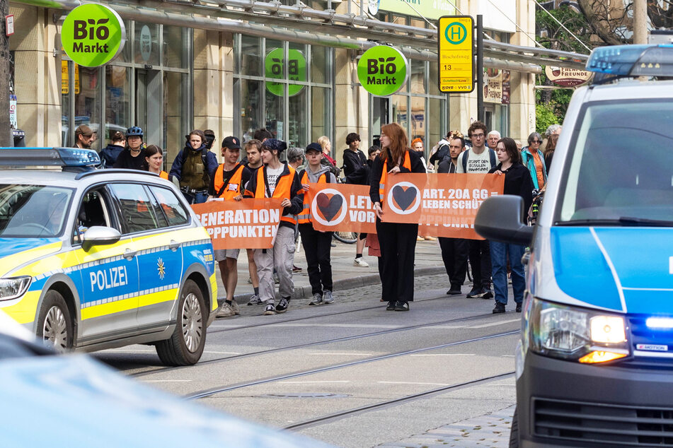 In dieser Woche demonstrierte die "Letzte Generation" auch wieder in Dresden.
