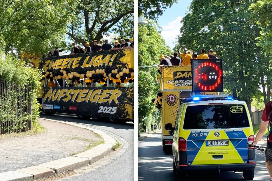 Die Dynamos auf dem Weg zum Terrassenufer.