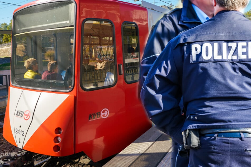 Ein Betrunkener hat in einer Kölner Stadtbahn mit einer Pistole hantiert. (Fotomontage)