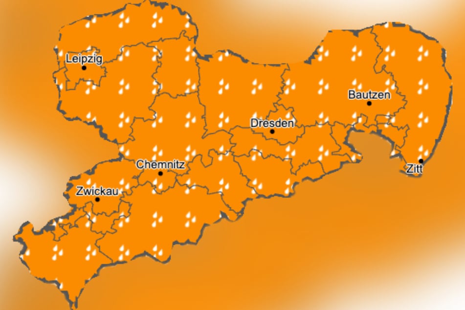Unwetter im Anmarsch: Sachsen muss sich auf heftige Regenmassen gefasst machen.