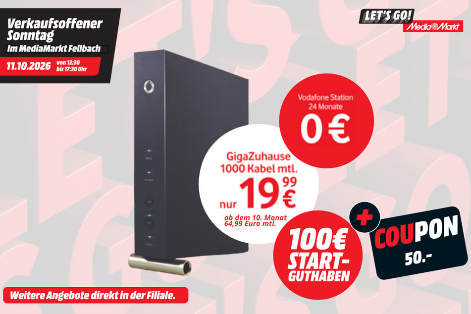 Internet von Vodafone PLUS Station PLUS Coupon.