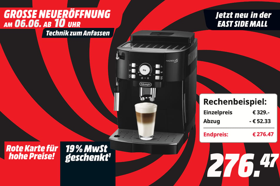 DeLonghi-Kaffeevollautomat für 276,47 Euro.