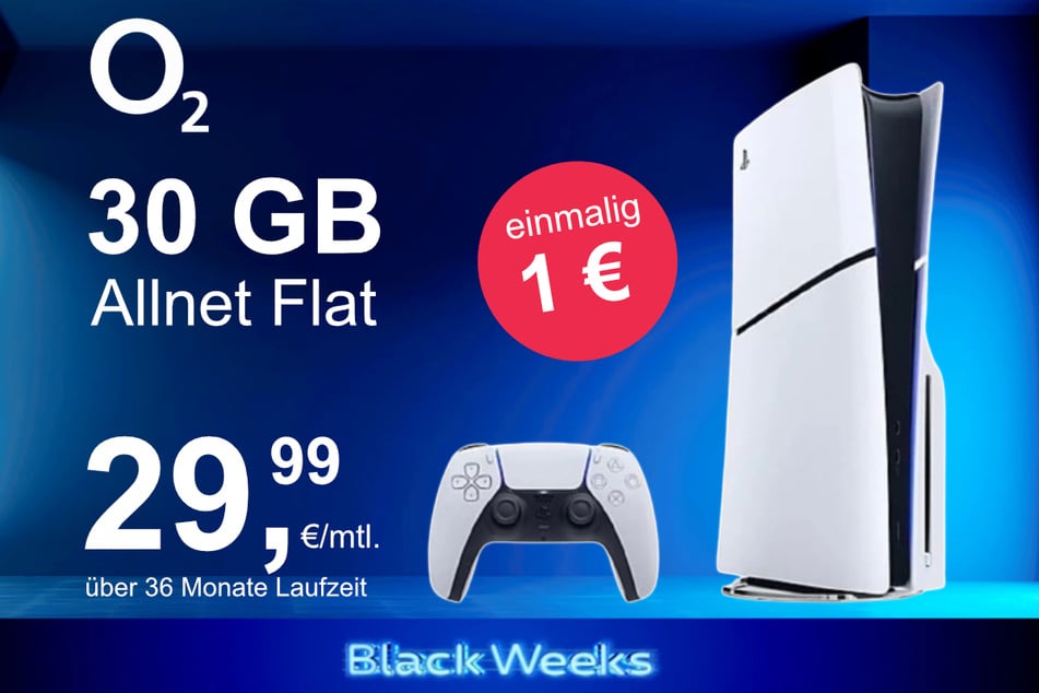 Die PS5 Slim Digital Edition im o2 Mobile M inkl. 30 GB+ für einmalig nur 1 Euro.