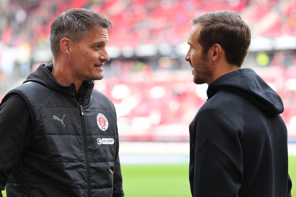 FCSP-Coach Alexander Blessin (51, links) und SCF-Trainer Julian Schuster (39) haben großen Respekt voreinander.