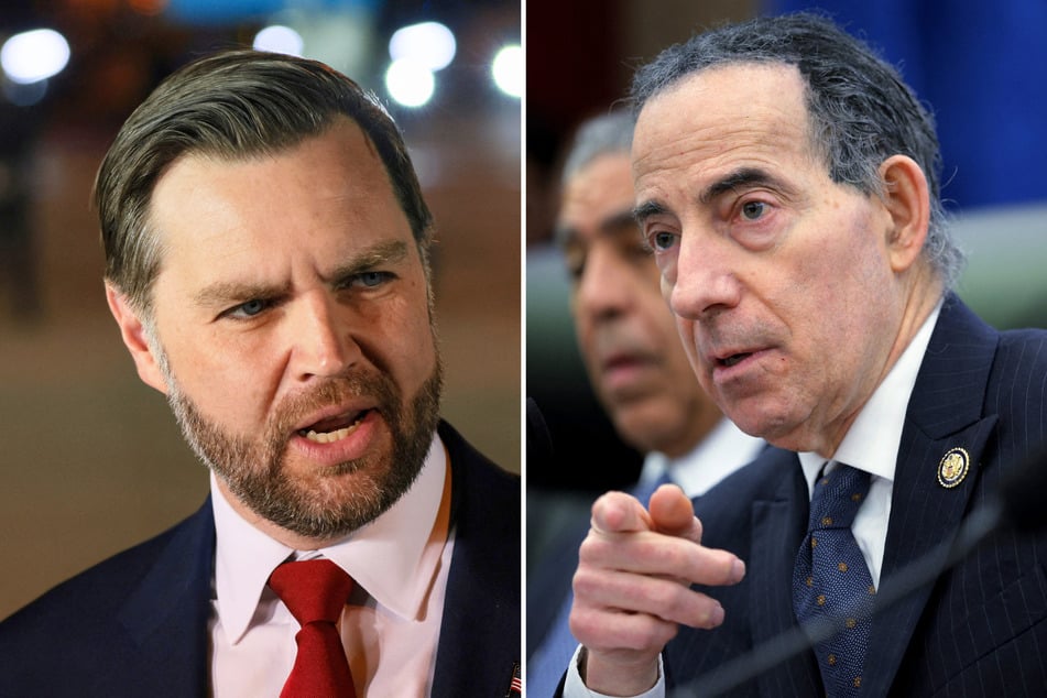 Maryland Representative Jamie Raskin (r.) introduced legislation to create a committee that could invoke the 25th Amendment against President Trump with the help of JD Vance (l.).