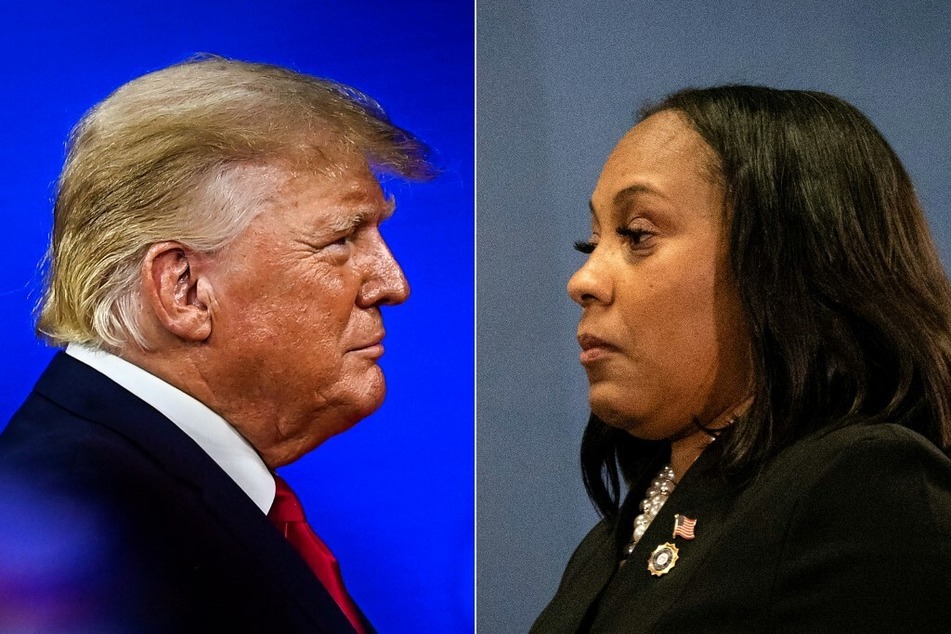 Donald Trump (l.) has sought to have District Attorney Fani Willis removed from his 2020 election interference case in Georgia.